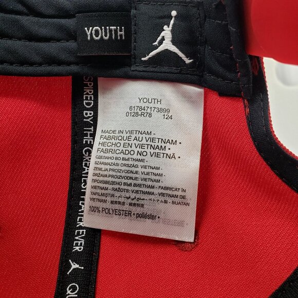 Jordan Red Snapback Hat Big Kids Size 8-20 Embroidered Logo Adjustable Fit - Picture 7 of 8